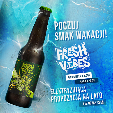 Piwo bezalkoholowe "Fresh Vibes" firmowe 500ML