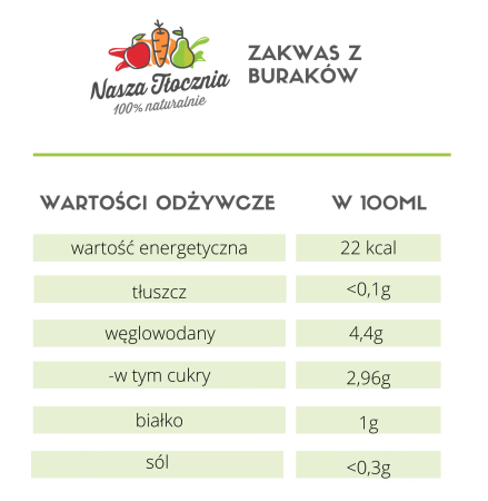 Zakwas z Buraka z przyprawami 3L Tłoczony Niepasteryzowany "Nasza Tłocznia"